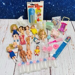 Large Lot of Small Dolls Plus Some Accessories Italy Taiwan Hong Kong Read *